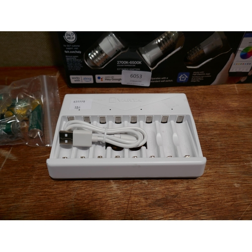 6053 - Feit LED smart A60 bulbs and a Varta rechargeable battery charger with batteries (350-182,186) *This... 