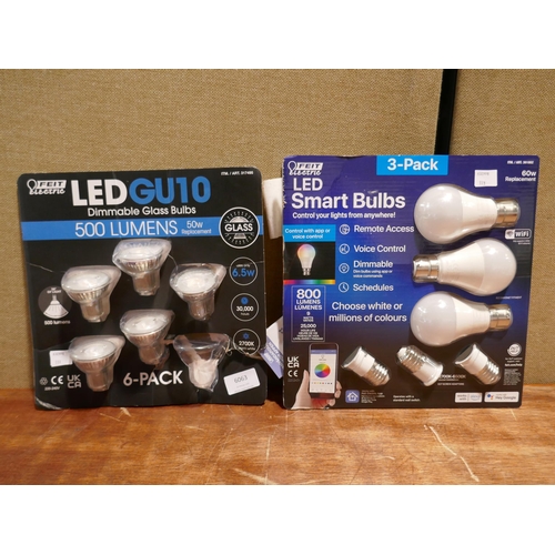 6063 - Feit glass dimmable bulbs and Feit LED smart A60 bulbs (351-111,113) *This lot is subject to VAT