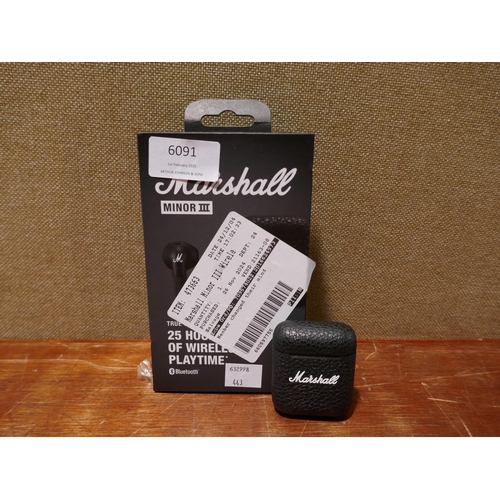 6091 - Marshall Minor wireless earbuds  (351-443) *This lot is subject to VAT