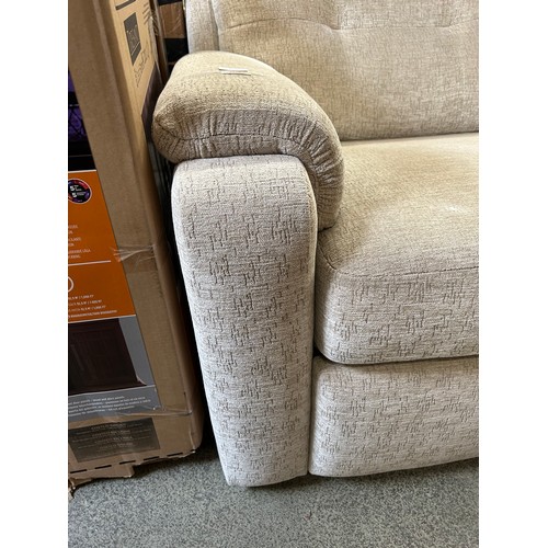 3236 - A beige two seater electric reclining chair