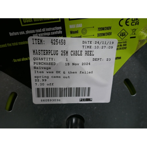 6244 - Masterplug 25m cable reel 4 socket  (351-507) *This lot is subject to VAT