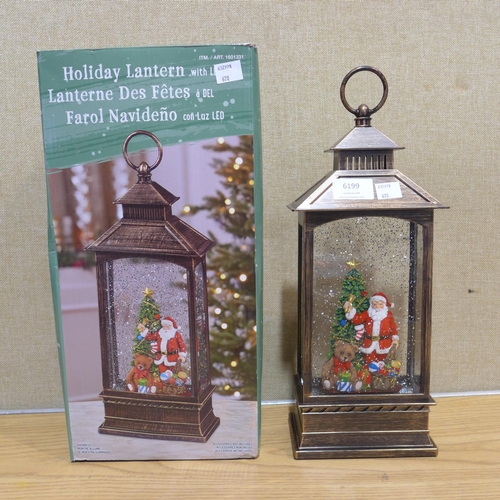 6199 - Holiday scene lantern   (351-670) *This lot is subject to VAT