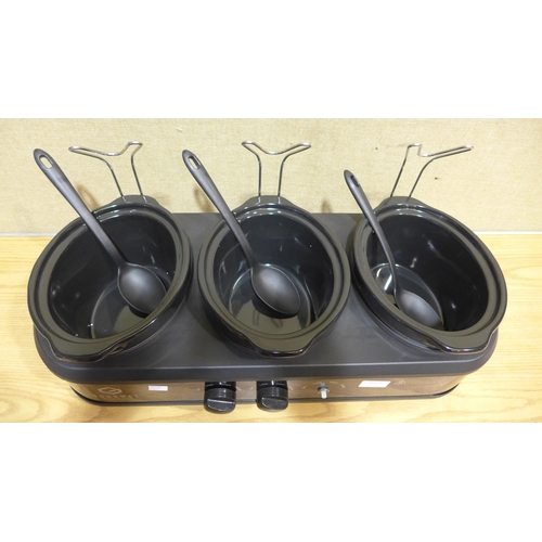 6209 - Gourmet triple slow cooker   (350-217/901) *This lot is subject to VAT
