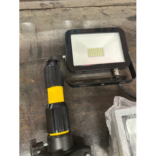 5177 - *VAT* A boxed sample 240v SMD floodlight with tripod stand and a boxed sample double headed 240v COB... 