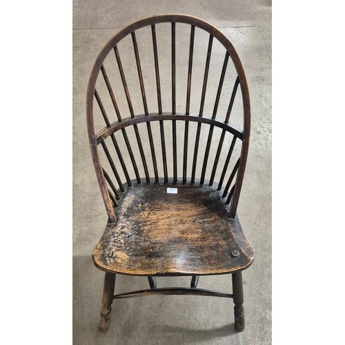 139 - An 18th/19th Century primitive elm and ash Windsor chair