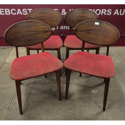 22 - A set of four walnut dining chairs