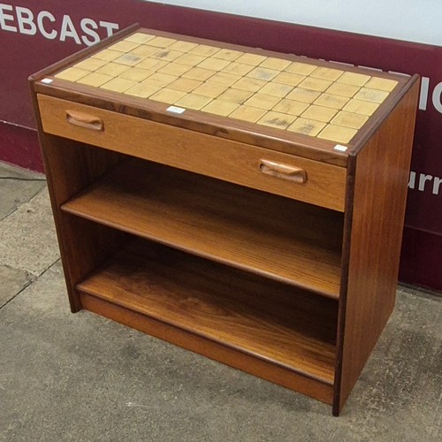 30 - A G-Plan teak and tiled topped side cabinet