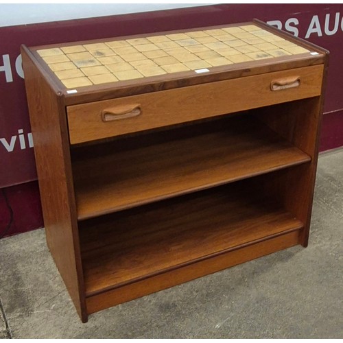 30 - A G-Plan teak and tiled topped side cabinet