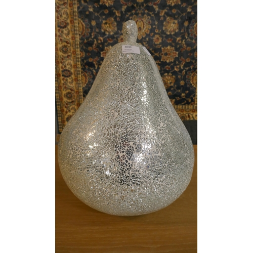 3065 - A large silver mosaic pear