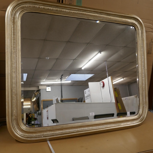 3081 - A large square champagne coloured mirror