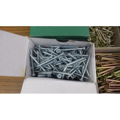 5006 - 10 boxes of assorted unused hardened wood screws