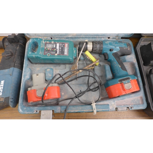 5011 - A Makita 8191D drill, a Westco WS3212K1 and a Erbauer ERF2675DS 24v breaker drill