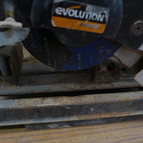 5039 - An Evolution Rage 110v metal cutting chop saw
**FAILED PAT TEST DUE TO DAMAGED CABLE**