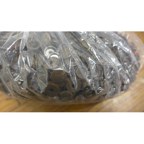 5045 - A large amount of screw cover caps, black, white and brown