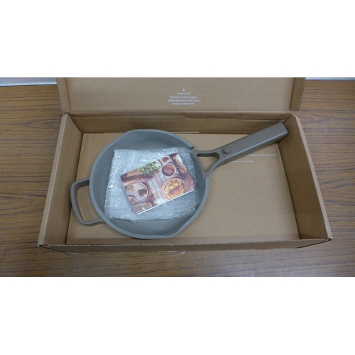 5074 - An Our Place dark taupe mini always pan with lid and beech wood spatula