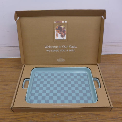 5076 - An Our Place non-stick sheet pan/stovetop griddle pan - Blue Salt