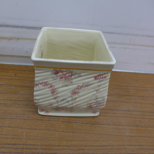 5086 - A collection of metalware, stoneware and pottery including, Laura Ashley Josette ceramic tissue box,... 