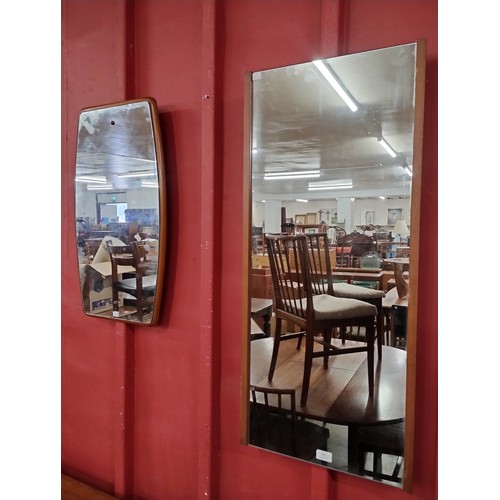 96 - Two teak rectangular framed mirrors