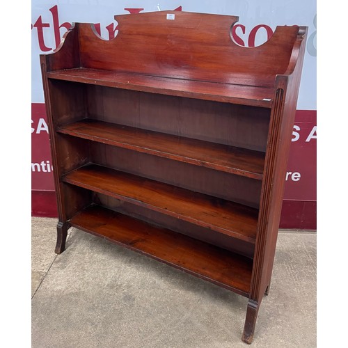 149 - A late Victorian mahogany open bookcase