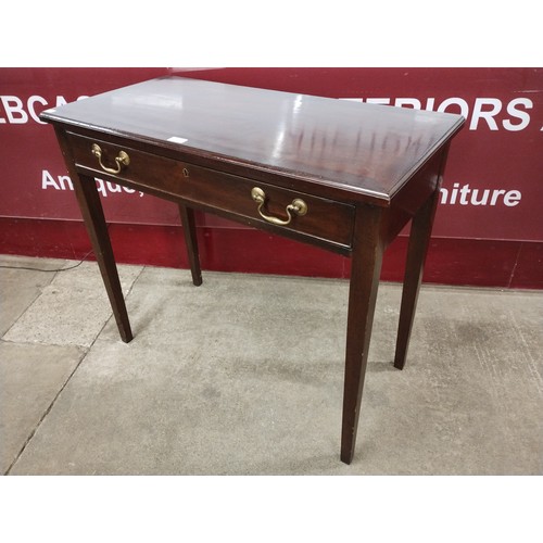 143 - A George III mahogany single drawer side table