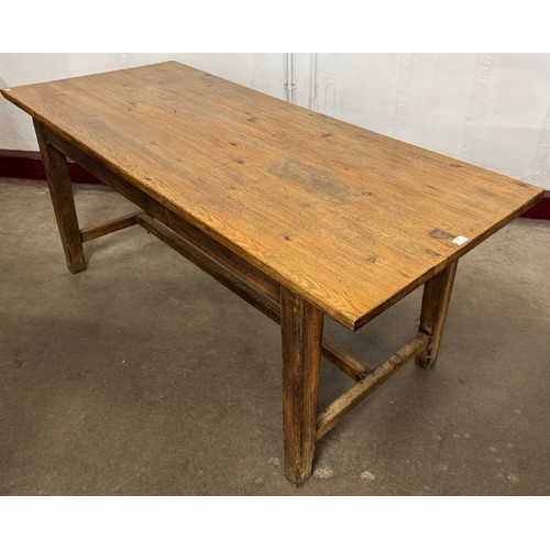 159 - A Victorian style pine single drawer farmhouse kitchen table