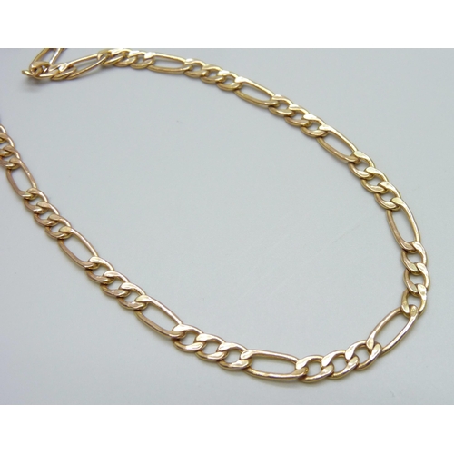 7003 - A 9ct gold curb link necklace chain, 7g, 50.5cm