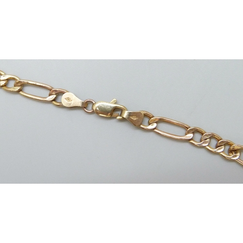 7003 - A 9ct gold curb link necklace chain, 7g, 50.5cm