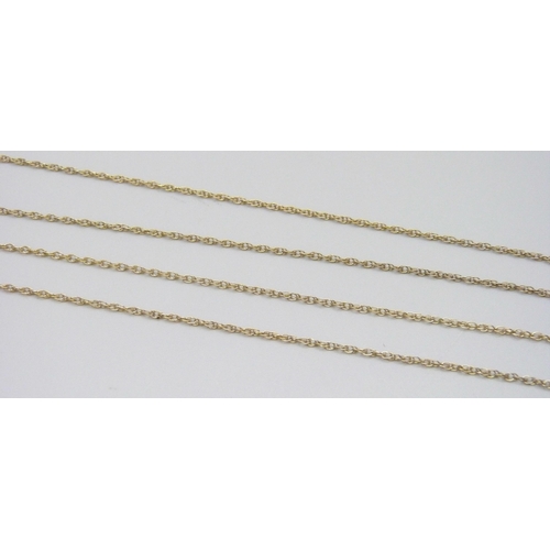 7030 - Two 9ct gold chains, 2.7g