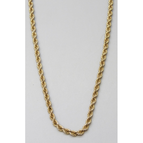 7037 - A 9ct gold rope chain necklace, 4g, 41cm