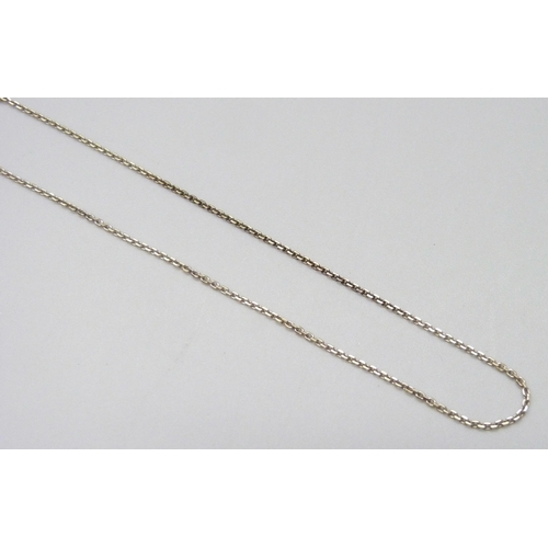 7043 - An 18ct white gold fine chain, 1.9g, 42cm