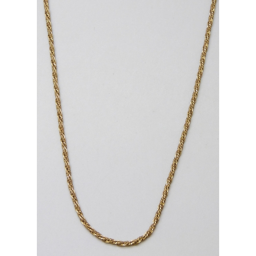 7058 - A 9ct gold rope chain necklace, 5.6g, 50cm