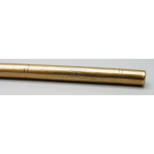 7073 - A 9ct gold propelling pencil, 15.9g total weight, 10.8cm