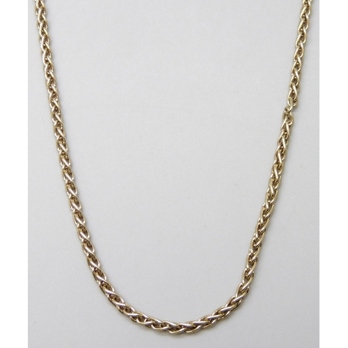 7075 - A 9ct gold necklace chain, 8.9g, 46cm