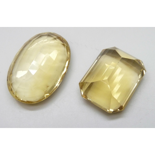 7137 - 2 large Citrines, 249 carats