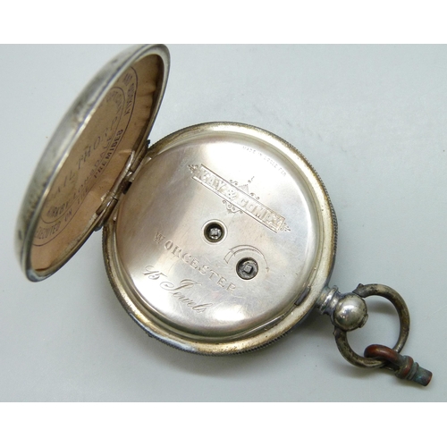 7183 - A Kay & Company, Worcester .935 silver cased pocket watch