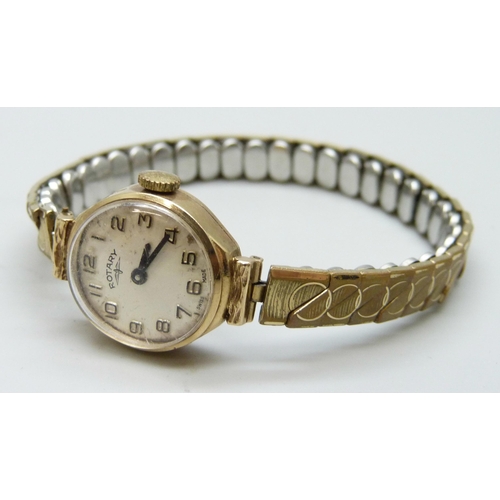 7184 - A Rotary 9ct gold cased lady's wristwatch, 19mm including crown