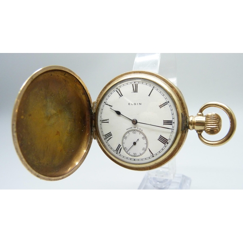 7187 - An Elgin full hunter pocket watch, Star Dennison case