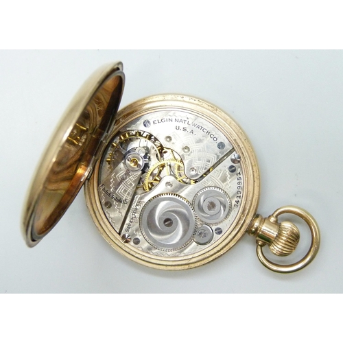 7187 - An Elgin full hunter pocket watch, Star Dennison case