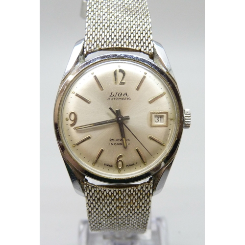 7188 - A Liga Automatic wristwatch with date aperture, 34mm including crown