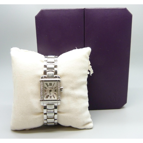 7200 - A Charriol Geneve diamond set wristwatch, 20mm including crown, boxed, lacking battery