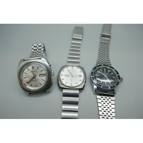 7209 - Two Seiko wristwatches including Bell-Matic, and a Tara diver's style wristwatch