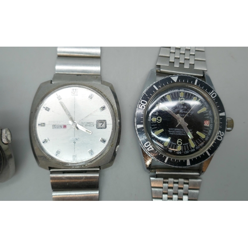 7209 - Two Seiko wristwatches including Bell-Matic, and a Tara diver's style wristwatch