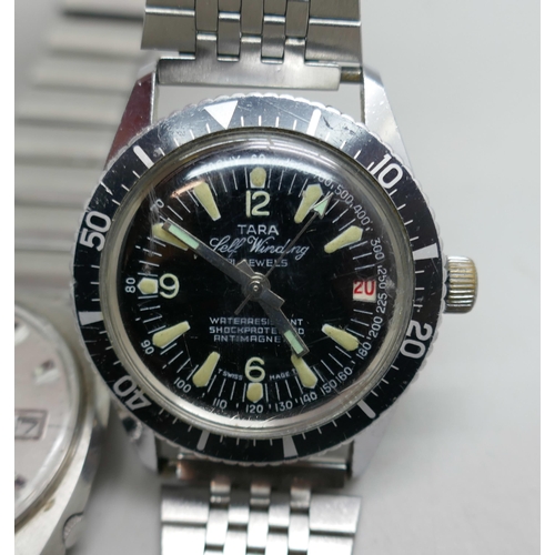 7209 - Two Seiko wristwatches including Bell-Matic, and a Tara diver's style wristwatch