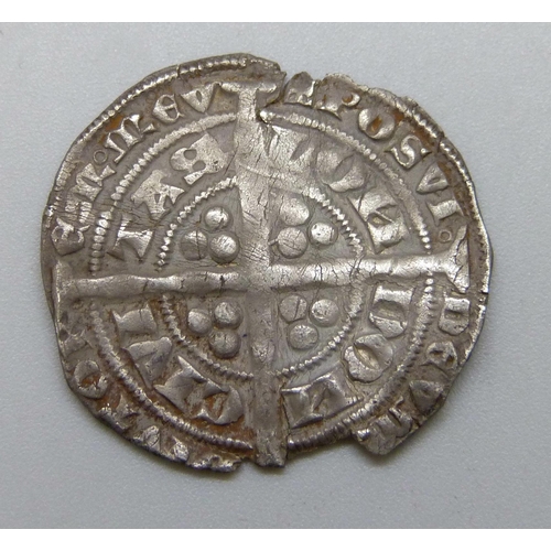 7222 - Coins; Edward III silver groat, 1327-1377