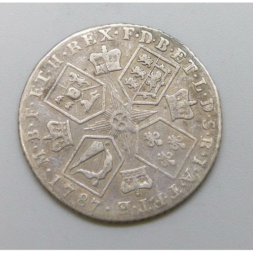 7231 - Coins; George III silver shilling 1787