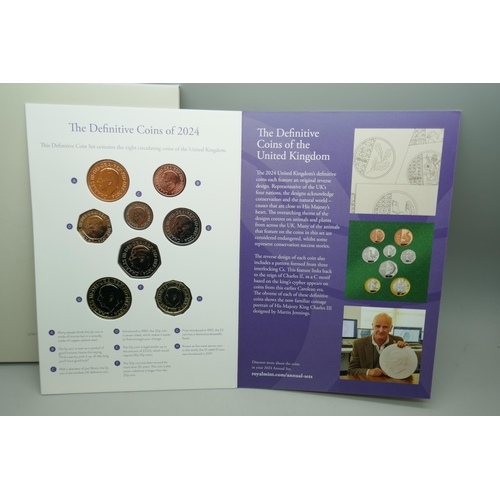 7235 - The Royal Mint 2024 Annual coin definitive set, 8 coins