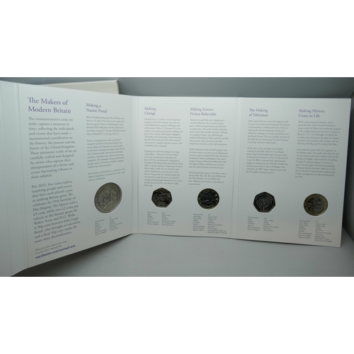 7236 - The Royal Mint 2021 Annual coin set, contains 8 definitive coins of the UK, along with 5 commemorati... 