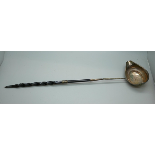 7264 - A George III silver toddy ladle with baleen handle, London 1792