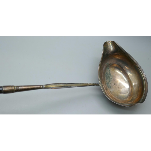 7264 - A George III silver toddy ladle with baleen handle, London 1792