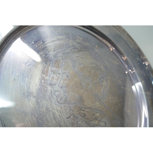 7275 - A silver limited edition commemorative plate, Marriage of Her Royal Highness The Princess Anne and C... 